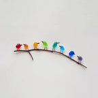 Sea Glass Bird Wall Art with Driftwood Base and Ocean Colors All Vera Mart