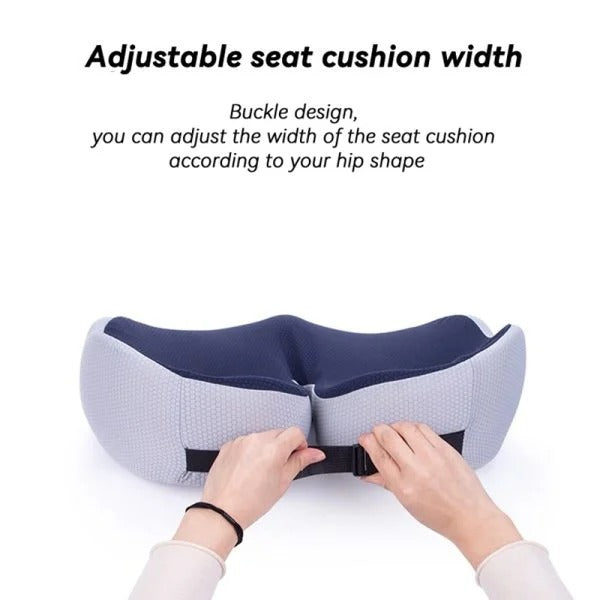 Ergonomic Seat Cushion with Memory Foam and Adjustable Straps for Office, Car, Wheelchair All Vera Mart