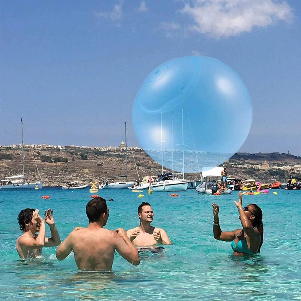 Inflatable Bubble Ball with Dual Air and Water Fill, Includes Blowing Tube All Vera Mart