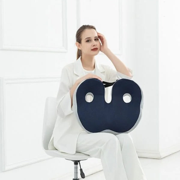 Ergonomic Seat Cushion with Memory Foam and Adjustable Straps for Office, Car, Wheelchair All Vera Mart