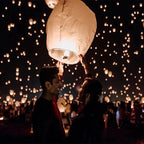 Sky Lanterns with Multicolor Paper Construction and Manual Ignition, 10-Pack All Vera Mart