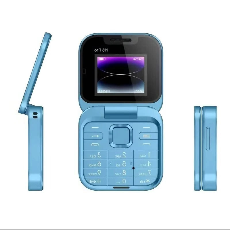 Flip Phone with Large Display and High Volume Speakers, Dual SIM 64GB All Vera Mart