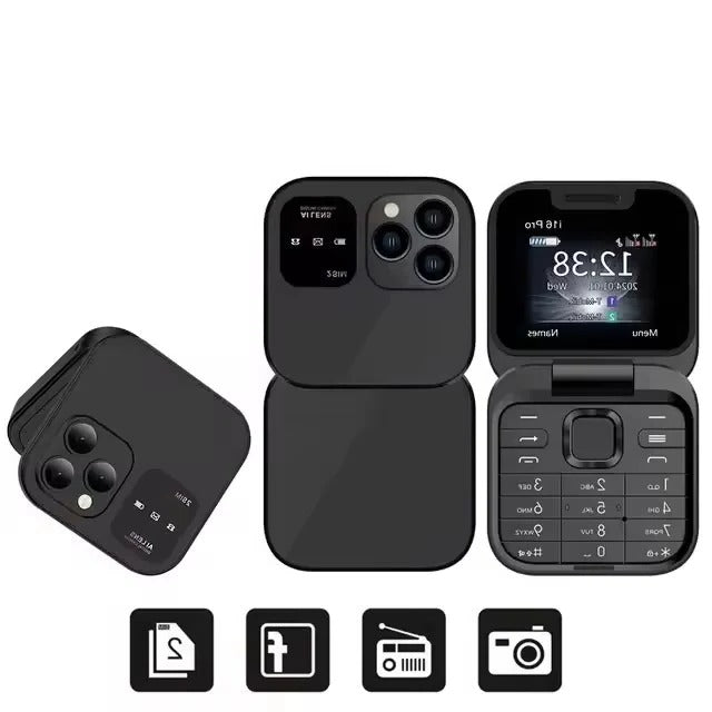 Flip Phone with Large Display and High Volume Speakers, Dual SIM 64GB All Vera Mart