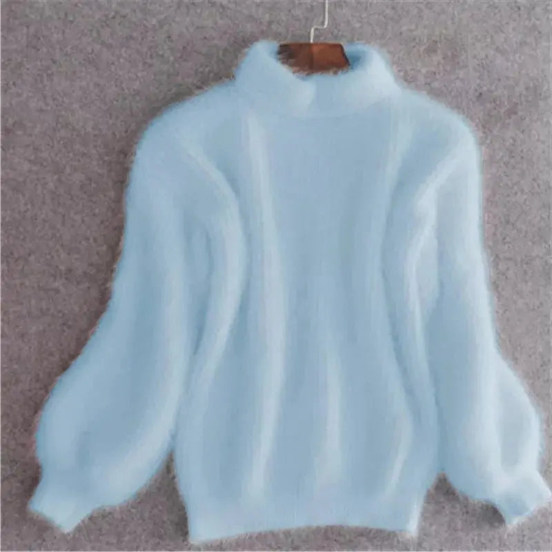 Women's Knit Sweater with Soft Brushed Fabric and Relaxed Fit, Hip Length All Vera Mart