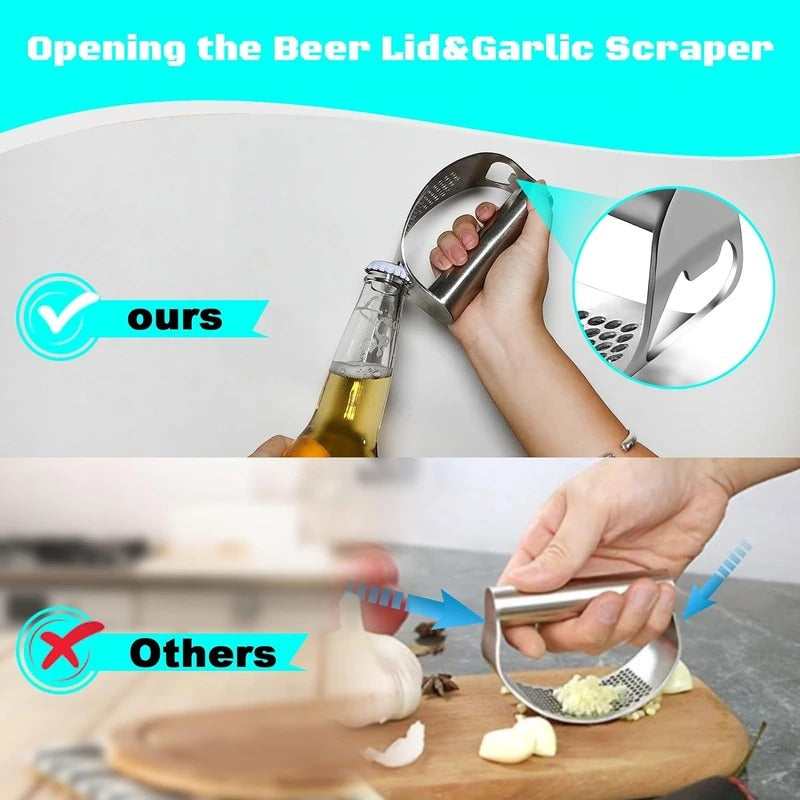 Garlic Mincer with Curved Rocking Motion and Bottle Opener All Vera Mart