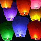 Sky Lanterns with Multicolor Paper Construction and Manual Ignition, 10-Pack All Vera Mart