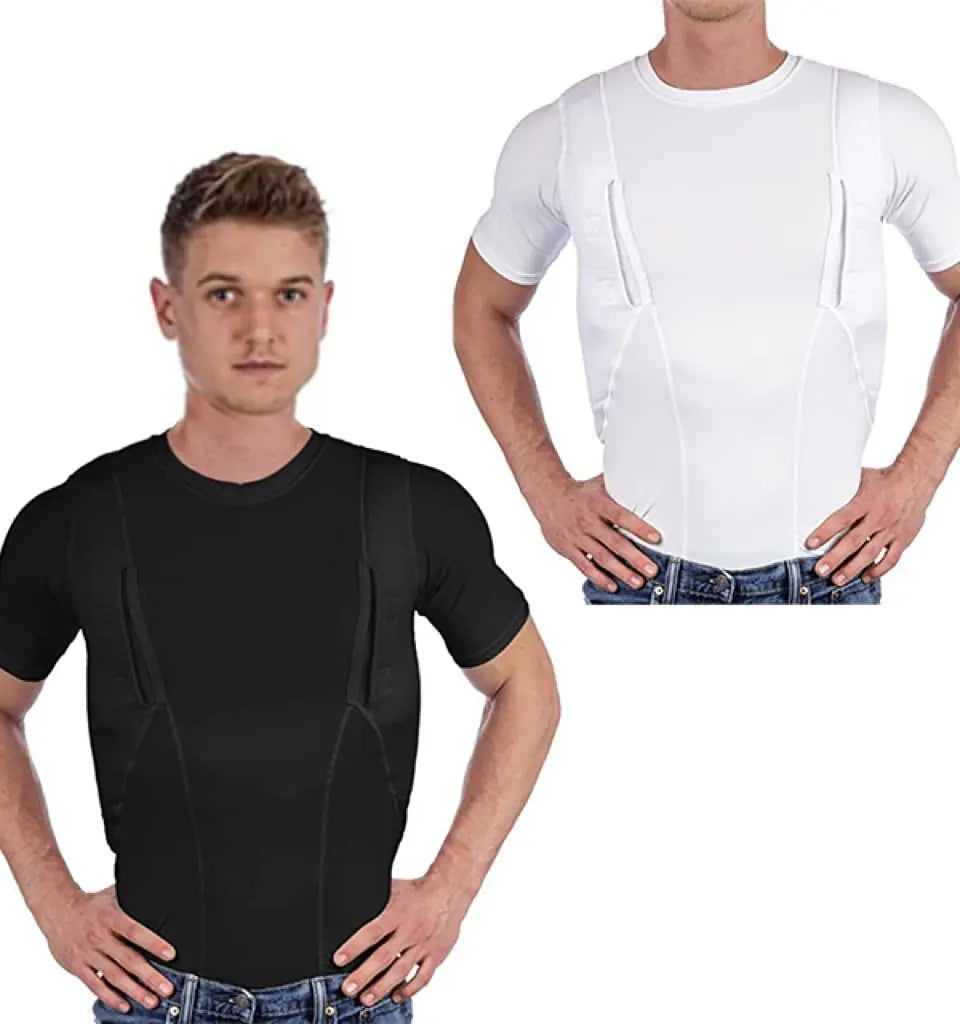 Concealed Carry Shirt with Ambidextrous Holsters and Compression Fit, Breathable Mesh Fabric All Vera Mart