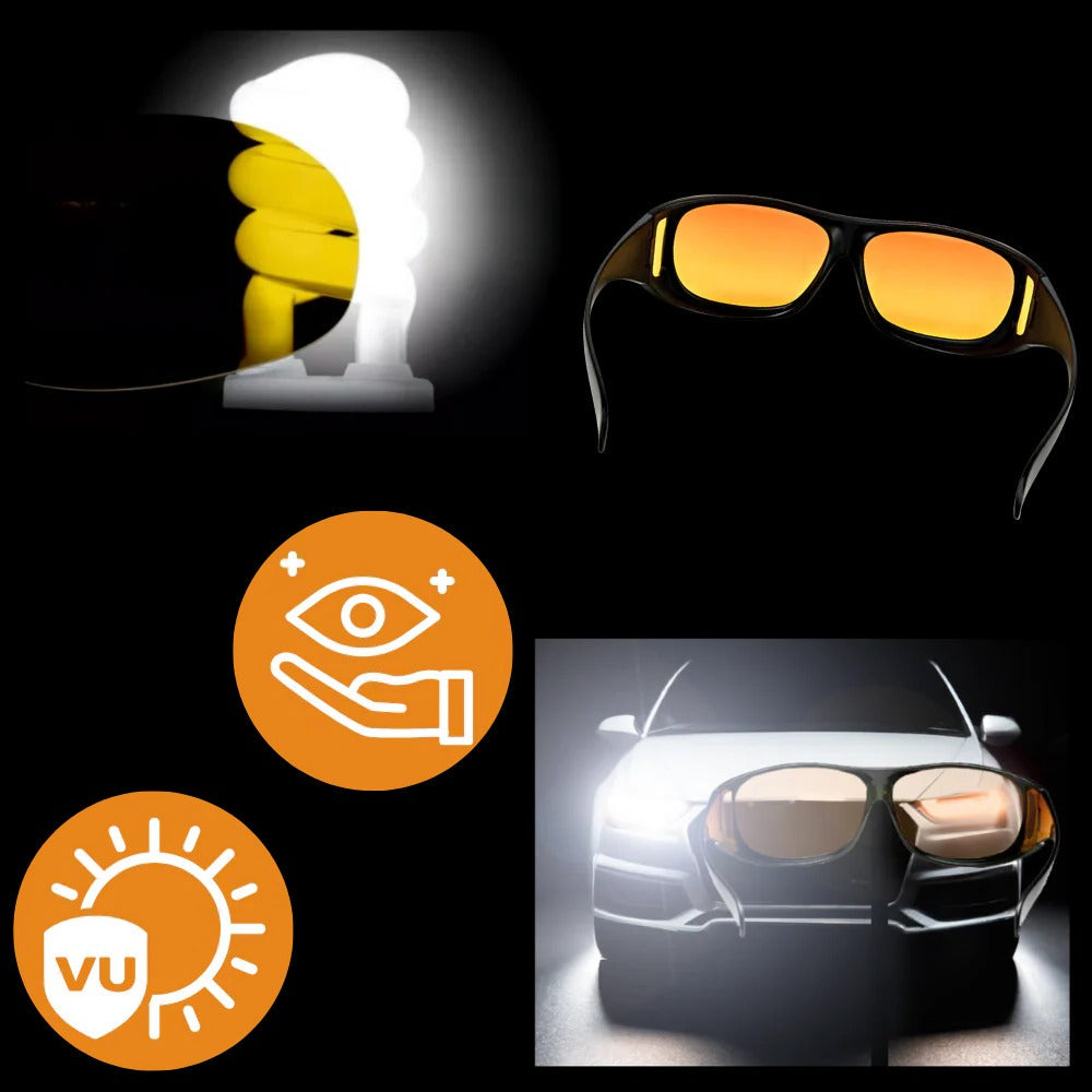 Polarized Night Driving Glasses with Extended Side Panels and Fit Over Design All Vera Mart
