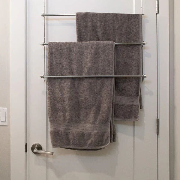 Metal Over Door Towel Rack with Four Bars and No-Drill Installation All Vera Mart