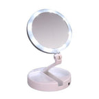 Dual Panel Makeup Mirror with 10x Magnification and Three Color LED Lights All Vera Mart