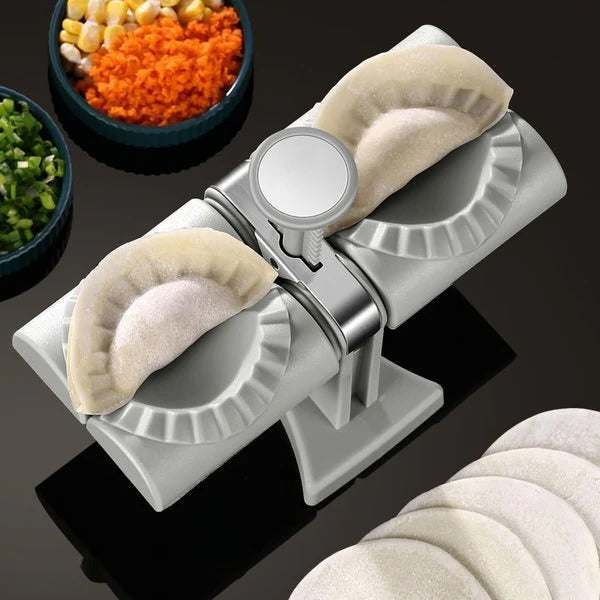 Dual Head Dumpling Press with Stainless Steel Cutters and Rubber Grip Base All Vera Mart