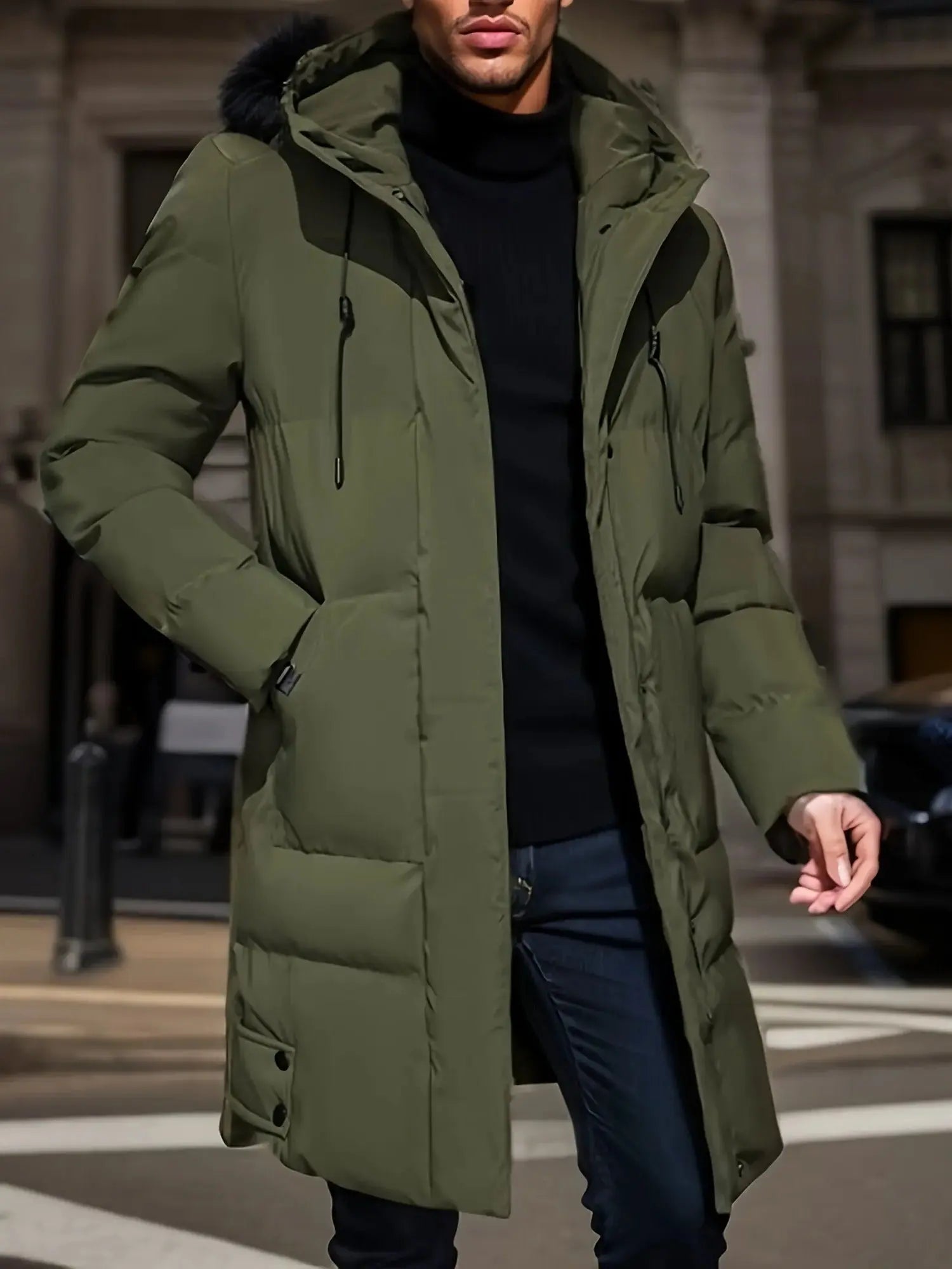 Men's Long Winter Coat with Waterproof Shell and Insulated Thermal Lining, Removable Hood All Vera Mart