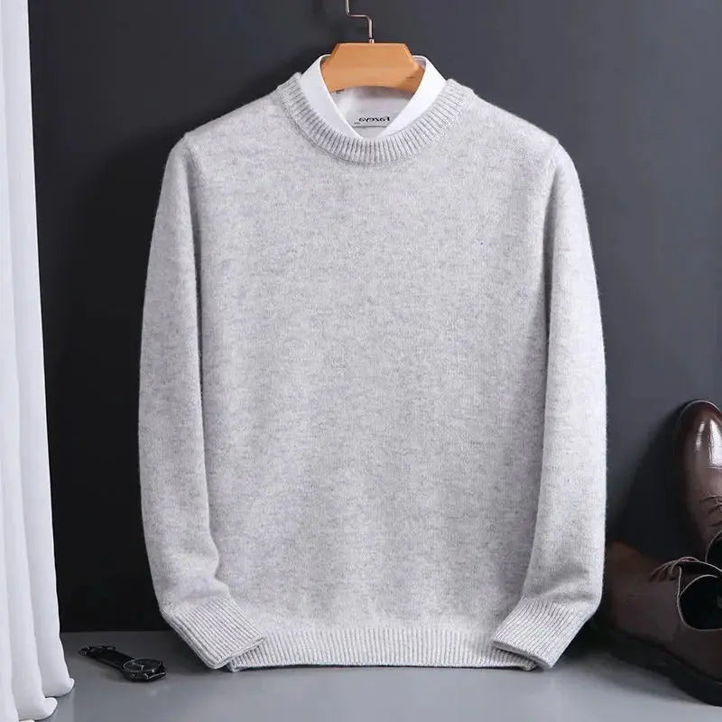 Men's Cashmere-Like Crewneck Sweater with Lightweight Warmth and Regular Fit All Vera Mart