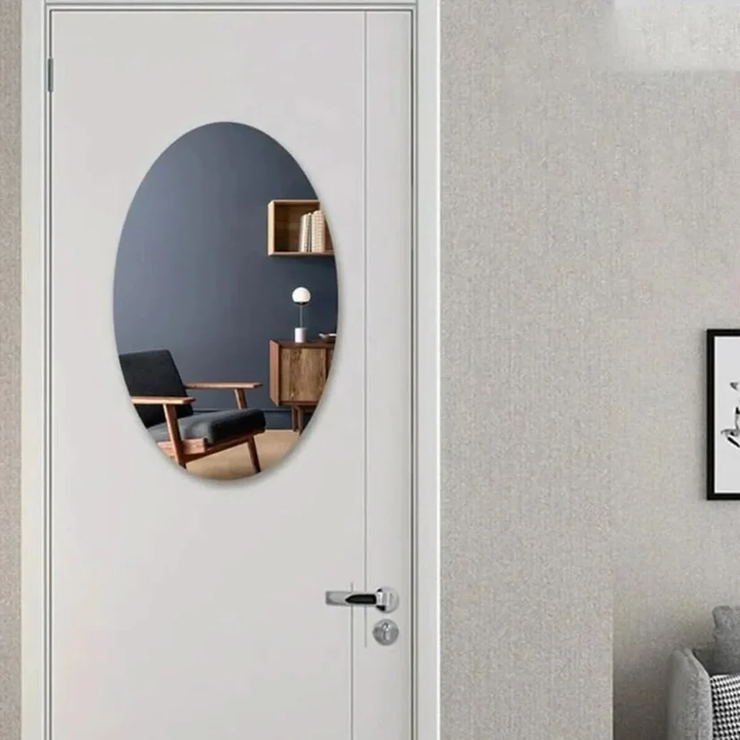 Oval Acrylic Mirror with Self Adhesive Backing and HD Reflection All Vera Mart