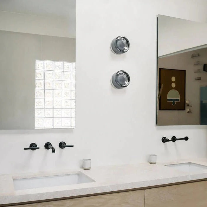 LED Wall Sconce with Dimpled Glass Diffuser and Three Color Modes All Vera Mart