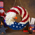 Wooden Patriotic Door Sign with Eagle and Star Design, 12 Inch Round All Vera Mart