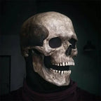 Skull Mask with Movable Jaw and Realistic Sculpted Finish, Unisex Full-Head Latex All Vera Mart