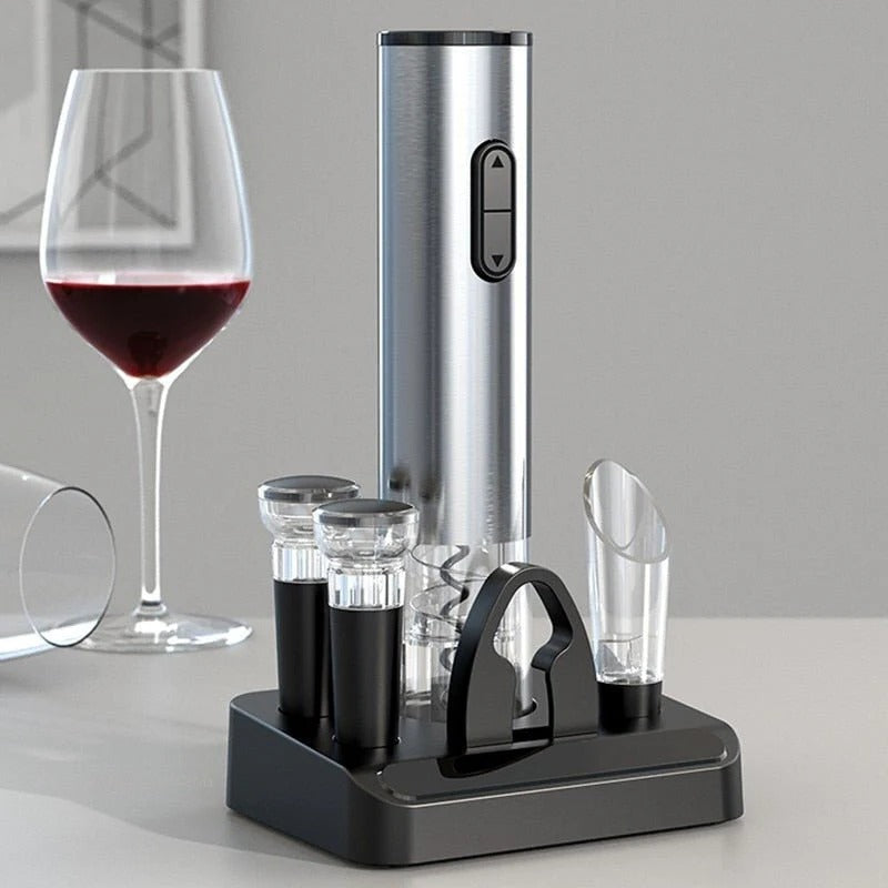 Electric Wine Bottle Opener with Pouring Device and Vacuum Sealer All Vera Mart