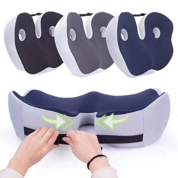 Ergonomic Seat Cushion with Memory Foam and Adjustable Straps for Office, Car, Wheelchair All Vera Mart