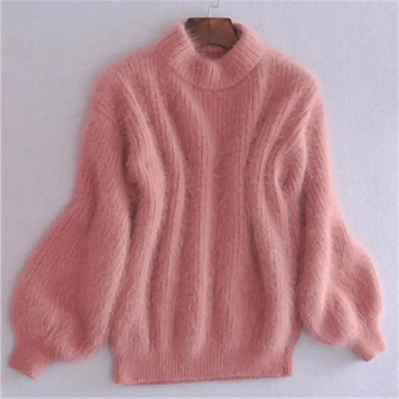 Women's Knit Sweater with Soft Brushed Fabric and Relaxed Fit, Hip Length All Vera Mart