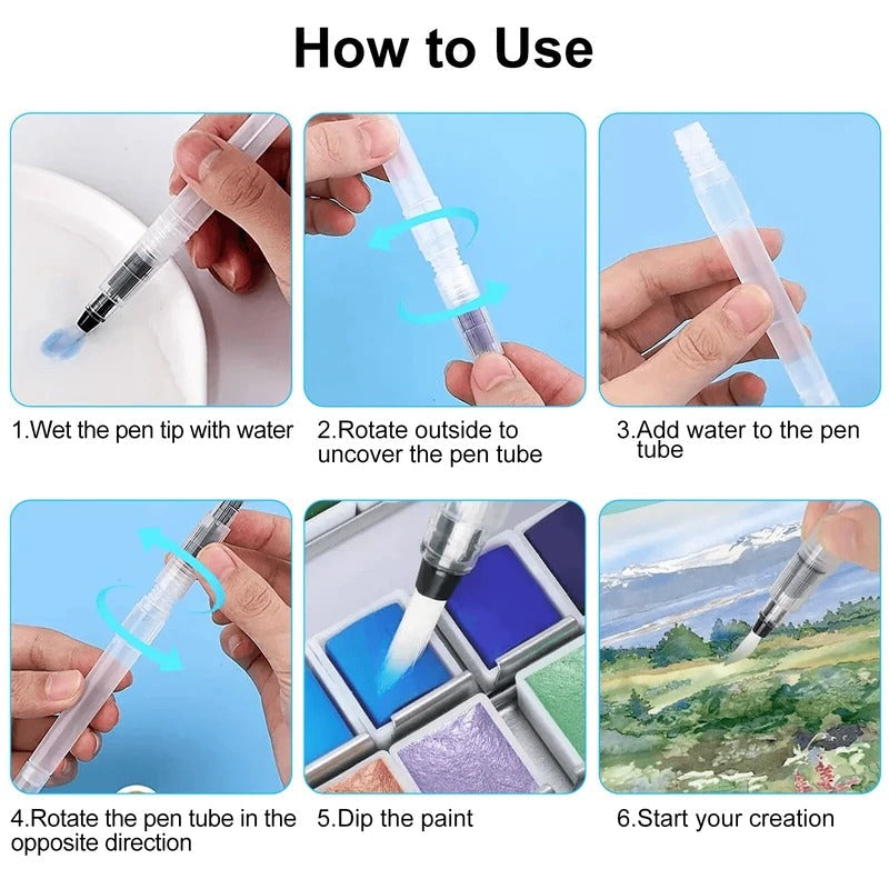 50-Color Watercolor Paint Set with Water Brush and Mixing Dishes, Portable Case All Vera Mart