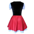 Women's Knee-Length Hooded Costume Dress with Removable Cape and Layered Skirt All Vera Mart