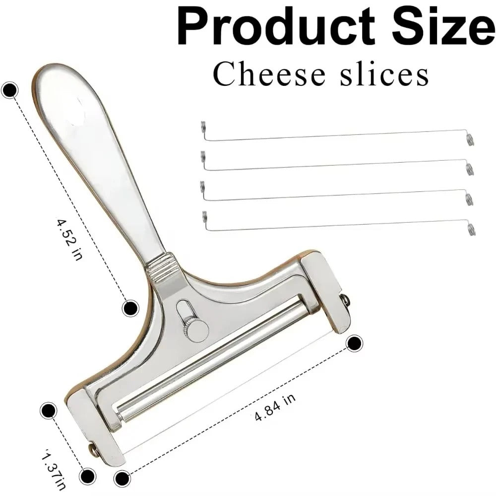 Wire Cheese Slicer with Adjustable Thickness and Replacement Wires All Vera Mart
