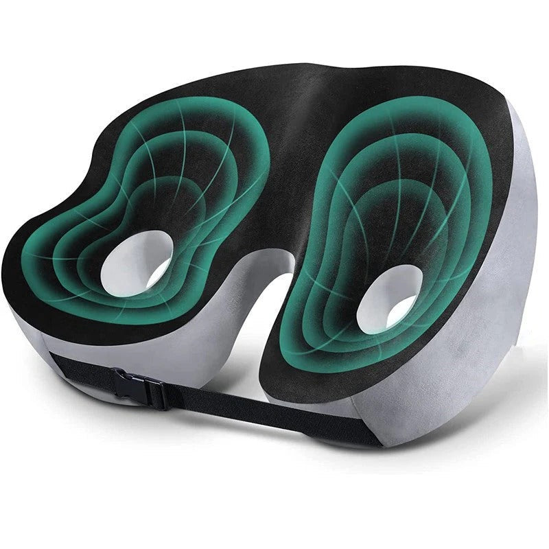 Ergonomic Seat Cushion with Memory Foam and Adjustable Straps for Office, Car, Wheelchair All Vera Mart