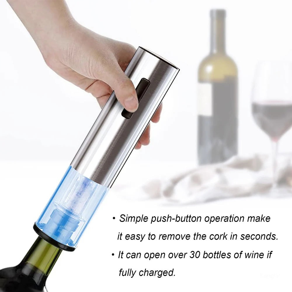 Electric Wine Bottle Opener with Pouring Device and Vacuum Sealer All Vera Mart