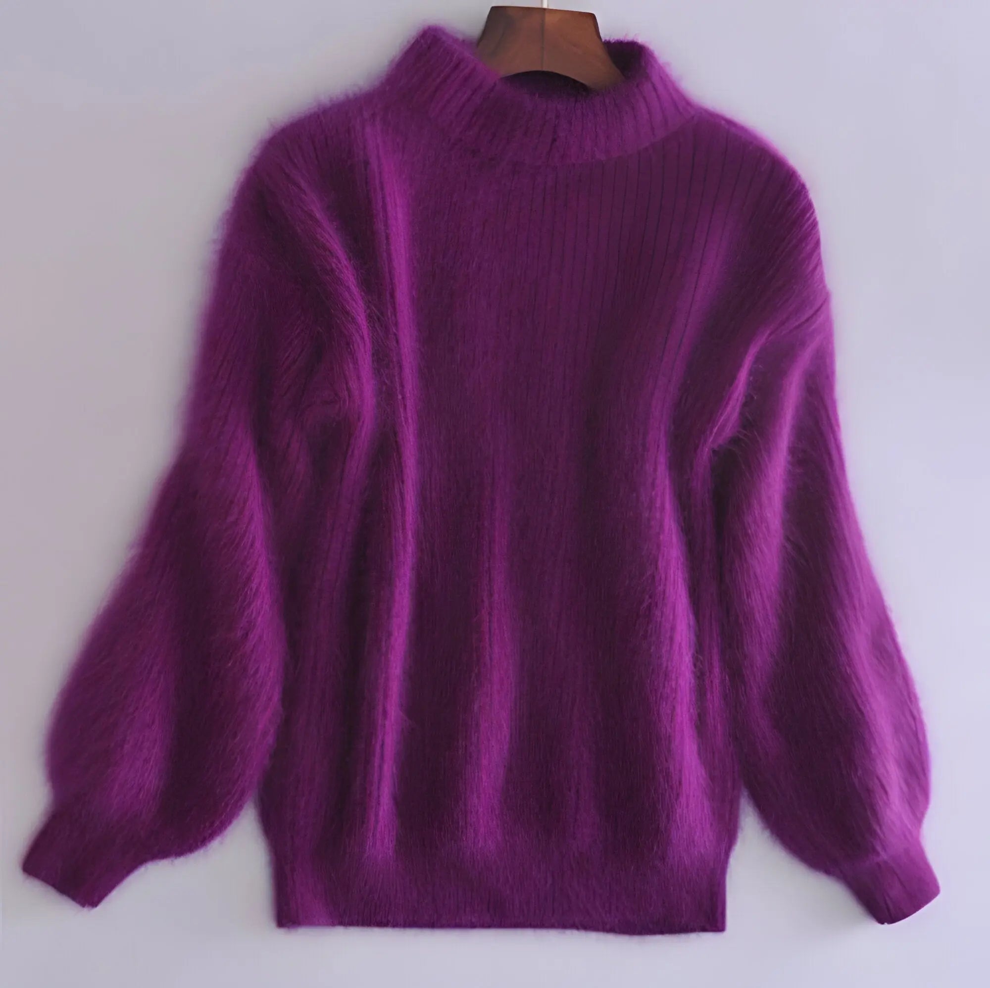 Women's Knit Sweater with Soft Brushed Fabric and Relaxed Fit, Hip Length All Vera Mart