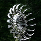 Metal Windmill Spinner with Dual Rotors and Reflective Surfaces, 59.4in Height All Vera Mart