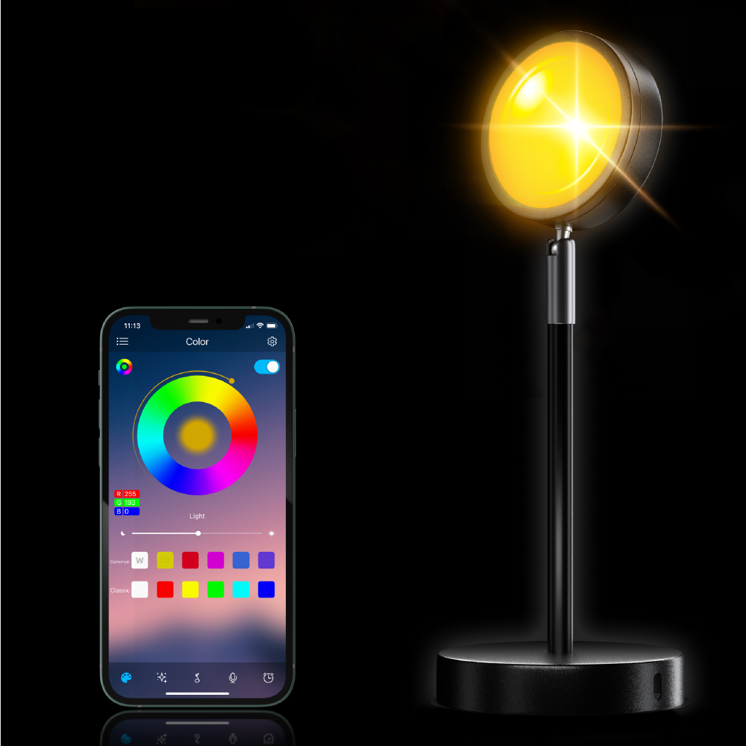 Smart Sunset Projection Lamp with App Control and Multiple Lighting Modes All Vera Mart