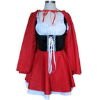 Women's Knee-Length Hooded Costume Dress with Removable Cape and Layered Skirt All Vera Mart