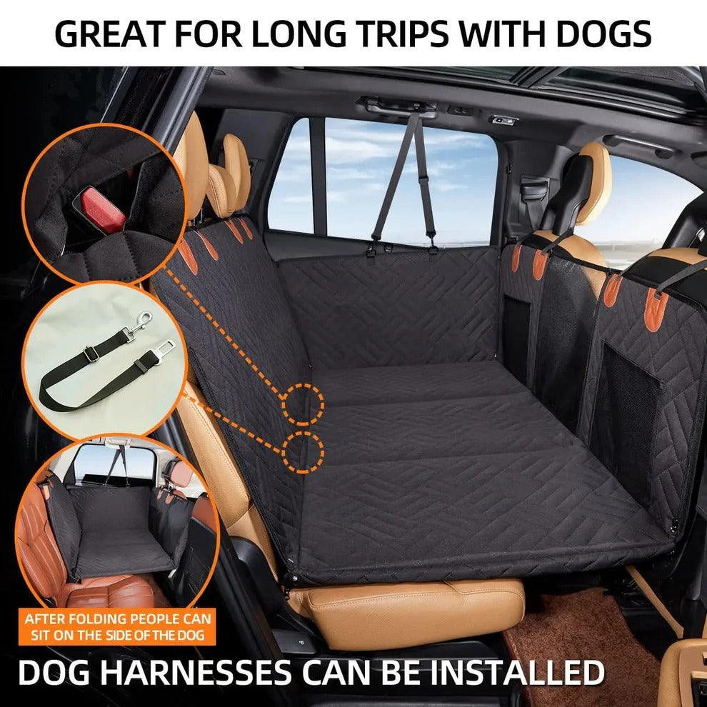 Pet Car Seat Extender with Rigid Base and Storage Bags, Waterproof All Vera Mart