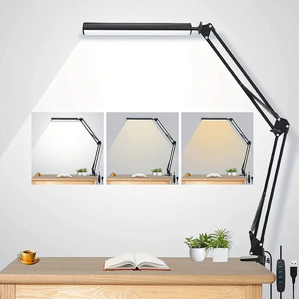 Adjustable Desk Lamp with Touch Control and Three Color Temperatures, USB Powered All Vera Mart