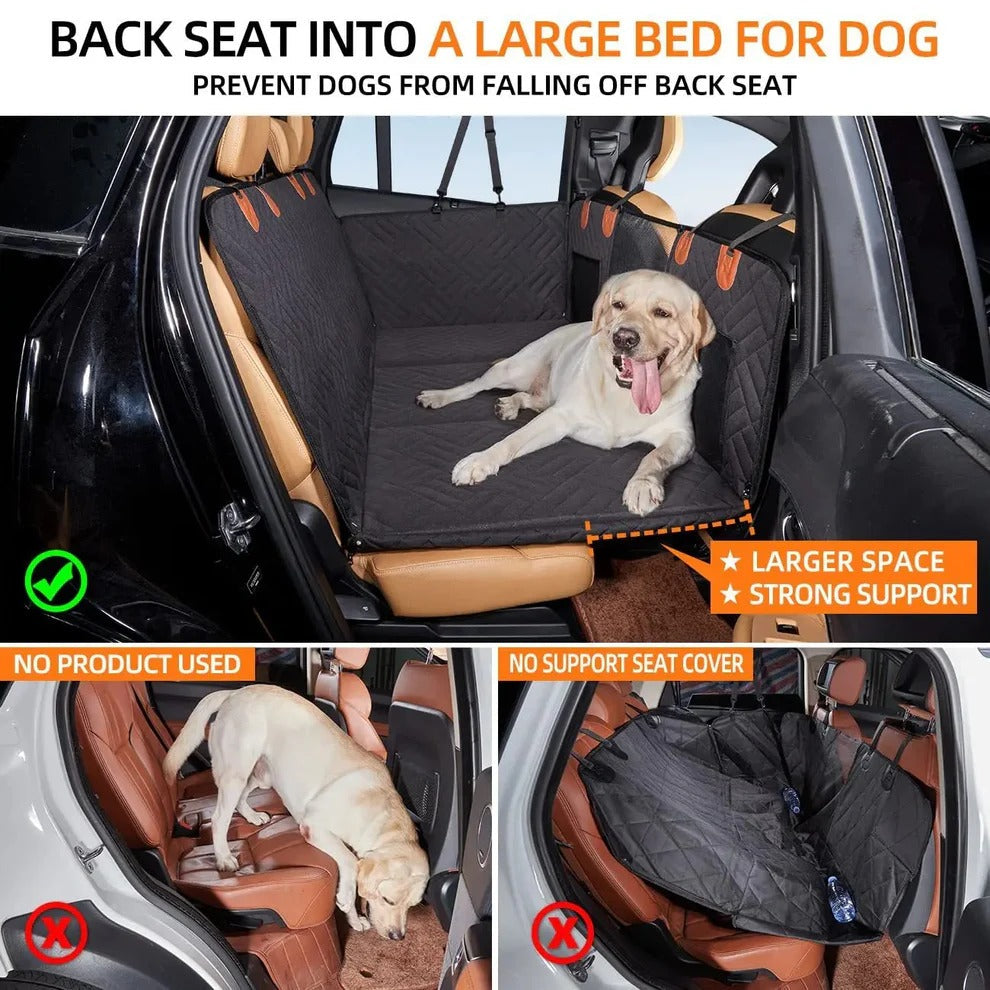 Pet Car Seat Extender with Rigid Base and Storage Bags, Waterproof All Vera Mart