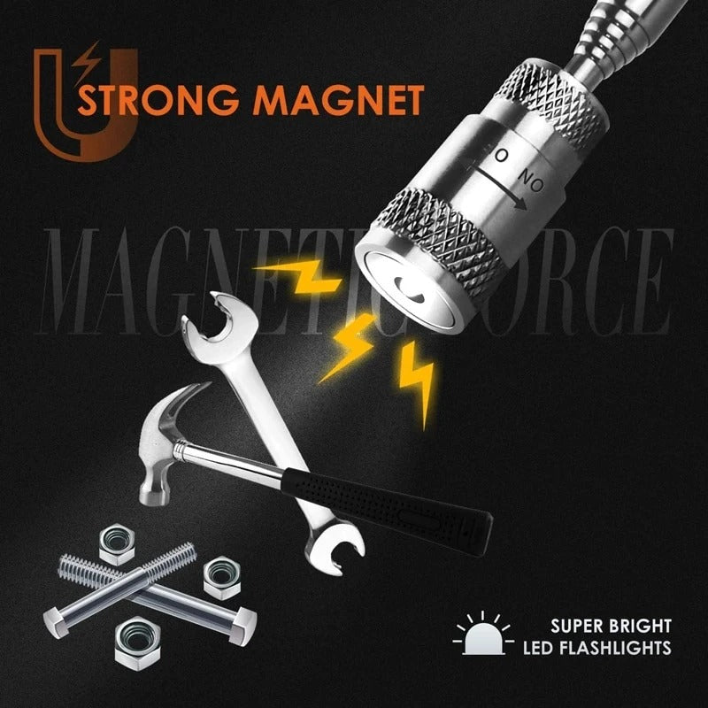 Telescopic Magnetic Pickup Tool with LED Light and Pocket Clip, 33 Inch Extension All Vera Mart
