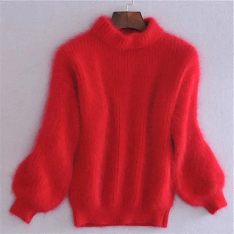 Women's Knit Sweater with Soft Brushed Fabric and Relaxed Fit, Hip Length All Vera Mart