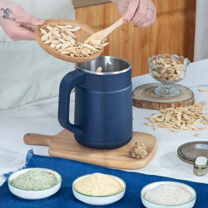 Electric Grain Mill with Stainless Steel Chamber and Single Button Operation All Vera Mart