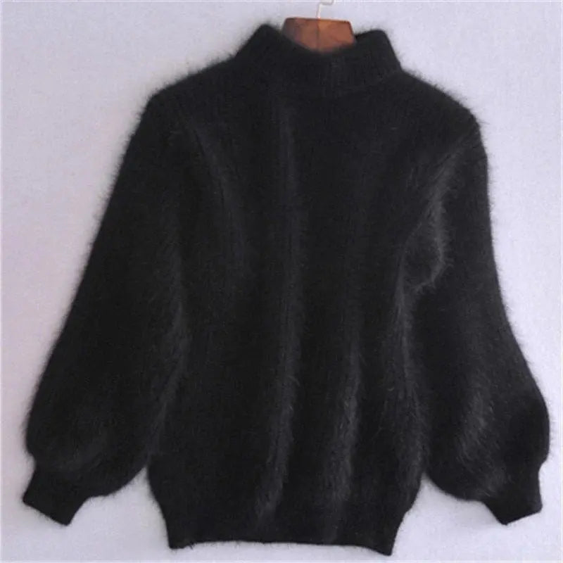 Women's Knit Sweater with Soft Brushed Fabric and Relaxed Fit, Hip Length All Vera Mart