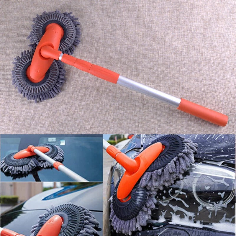 Rotating Head Car Wash Brush with Extended Detachable Handle All Vera Mart