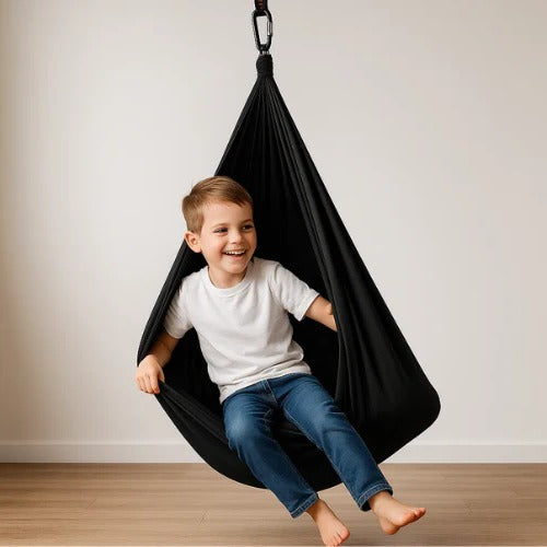 Enclosed Sensory Swing with Steel Lock and Adjustable Strap, 300kg Capacity All Vera Mart
