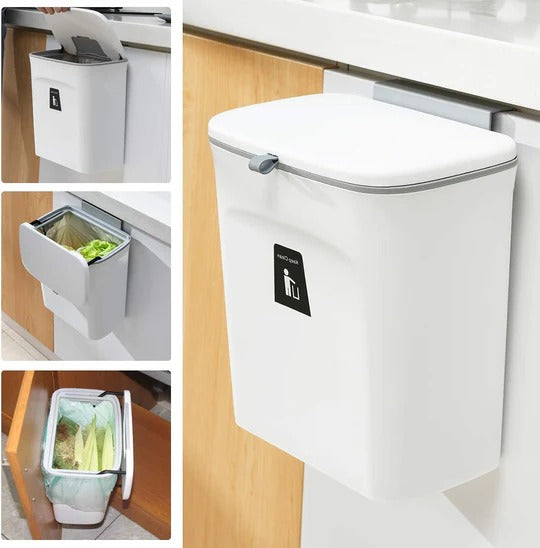 Compost Bin with Horizontal Sliding Lid and Dual Mounting Options, 2.4 Gallon All Vera Mart