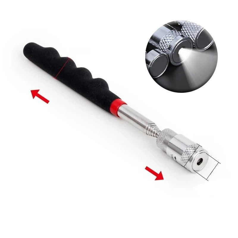Telescopic Magnetic Pickup Tool with LED Light and Pocket Clip, 33 Inch Extension All Vera Mart