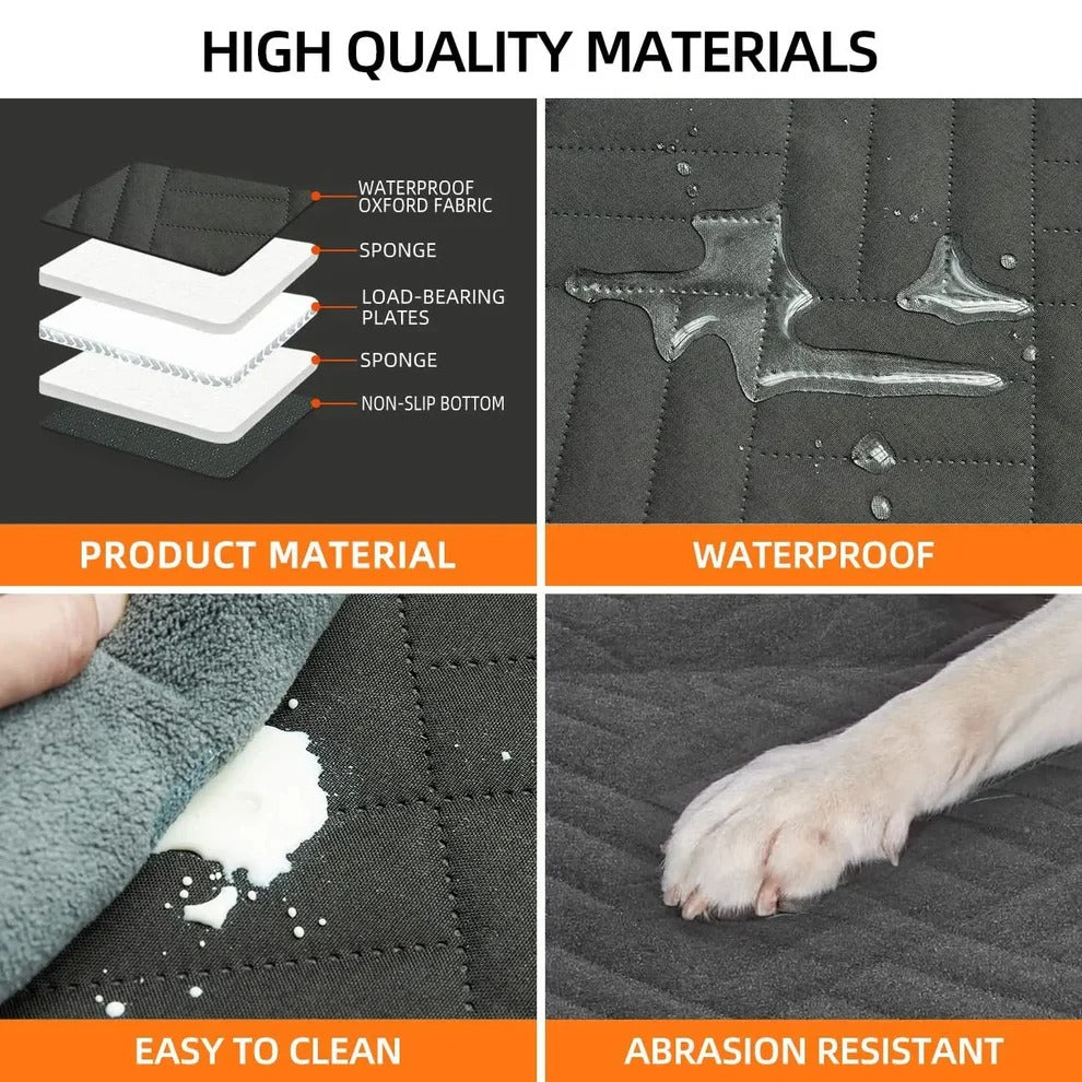 Pet Car Seat Extender with Rigid Base and Storage Bags, Waterproof All Vera Mart