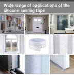 Transparent Door and Window Seal Strip with Draft Blocking and Moisture Barrier, 196.85in Length All Vera Mart