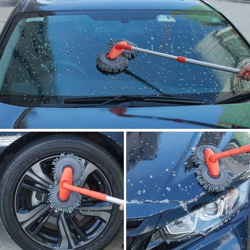 Rotating Head Car Wash Brush with Extended Detachable Handle All Vera Mart