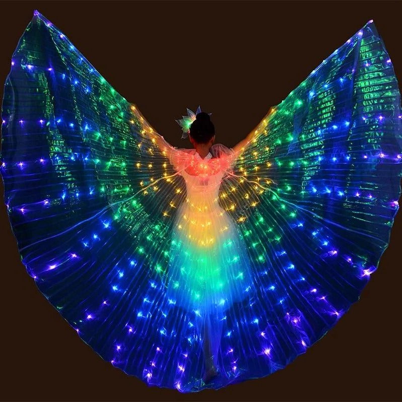Wearable LED Butterfly Wings with Telescopic Rods and Handheld Control All Vera Mart
