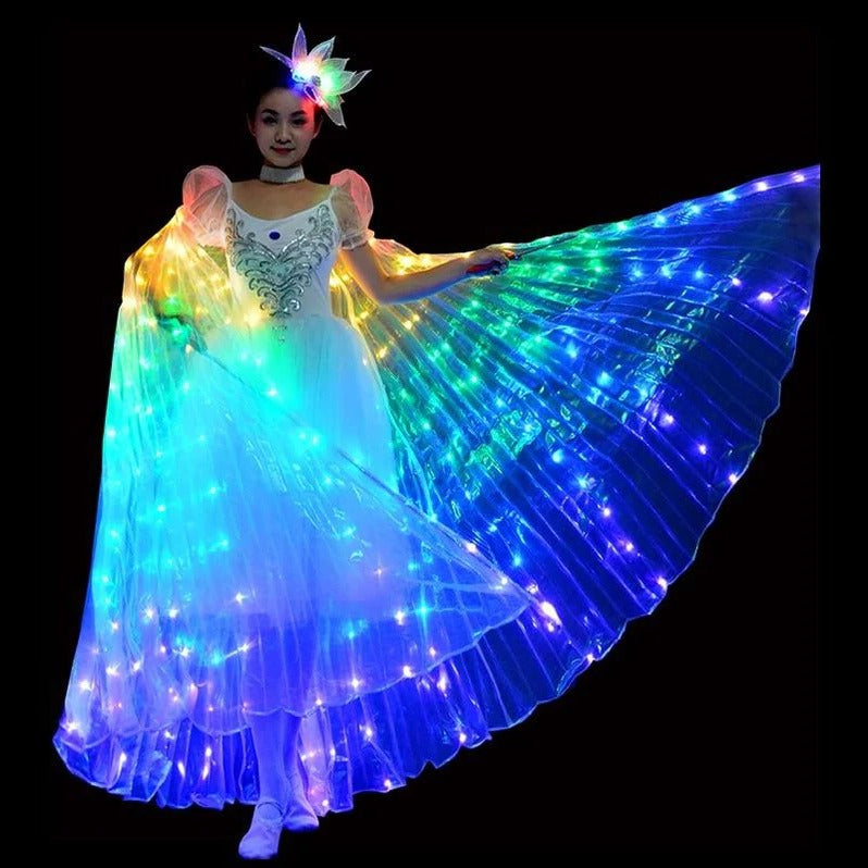Wearable LED Butterfly Wings with Telescopic Rods and Handheld Control All Vera Mart