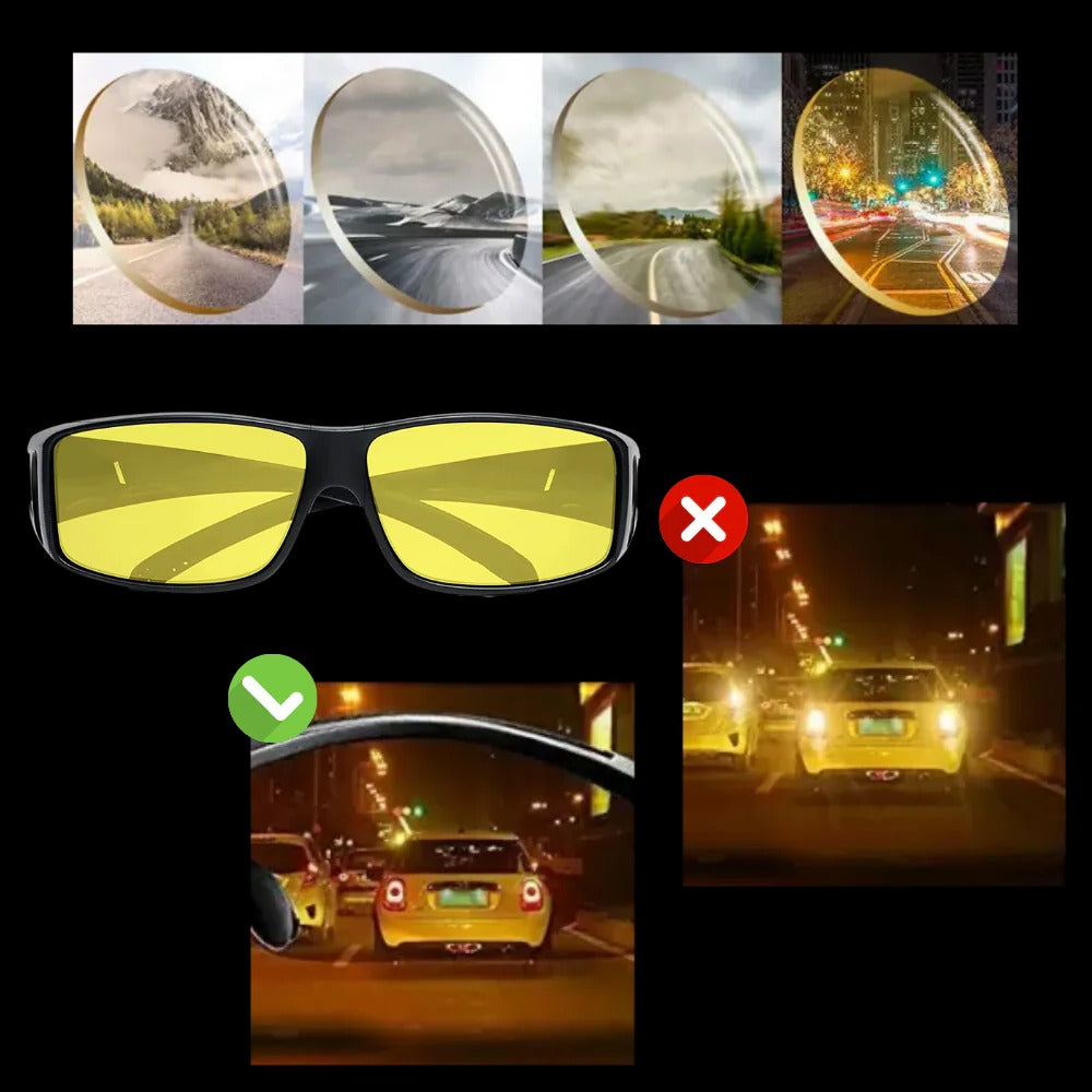Polarized Night Driving Glasses with Extended Side Panels and Fit Over Design All Vera Mart